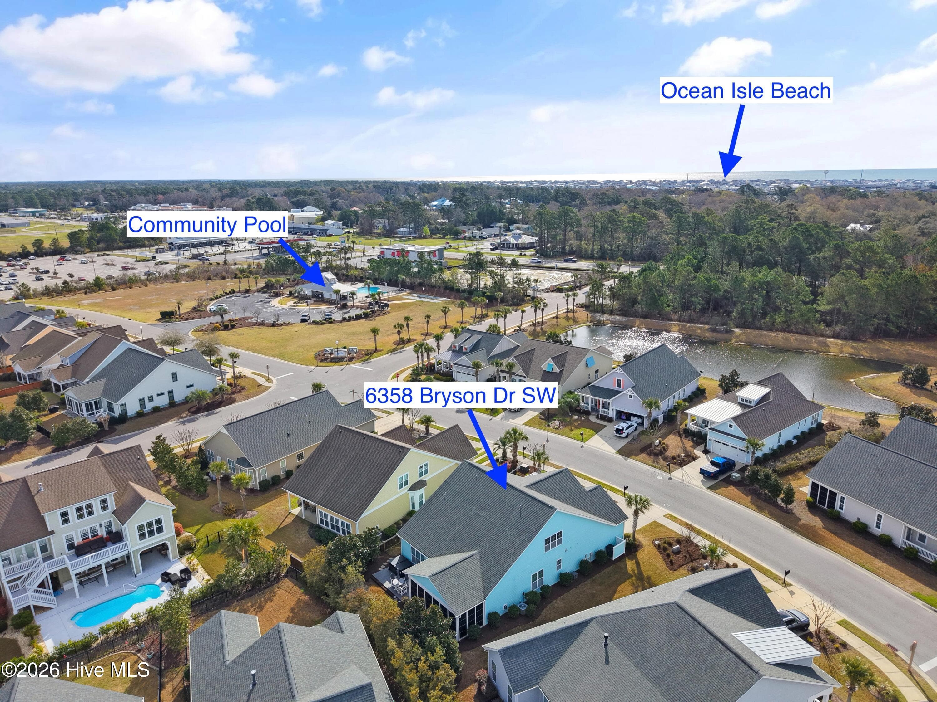 Notice proximity to the community pool! - 6358 Bryson Drive SW, Ocean Isle Beach, NC 28469