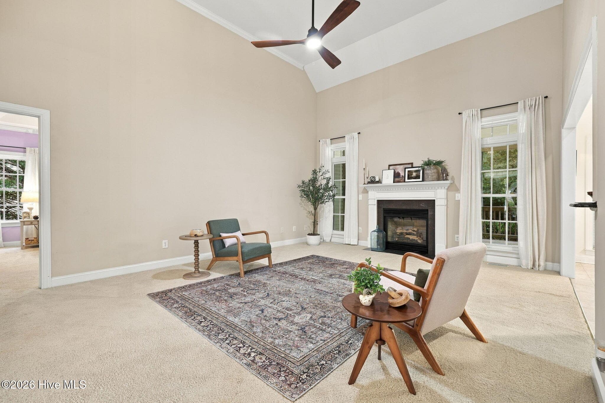 Large living room with Gas Fireplace - 539 Patsy Drive, Greenville, NC 27858