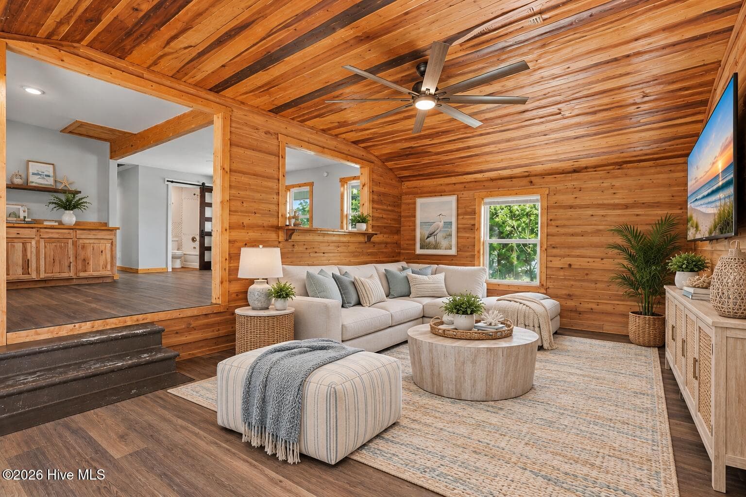 Virtual Staged Family Room - 124 N Middleton Avenue, Oak Island, NC 28465, Oak Island