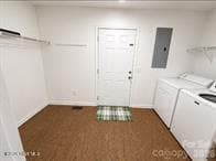 Dedicated laundry room with side deck entry and a door for added privacy. Washer & Dryer included - 505 Addor Road, Pinebluff, NC 28373, Pinebluff