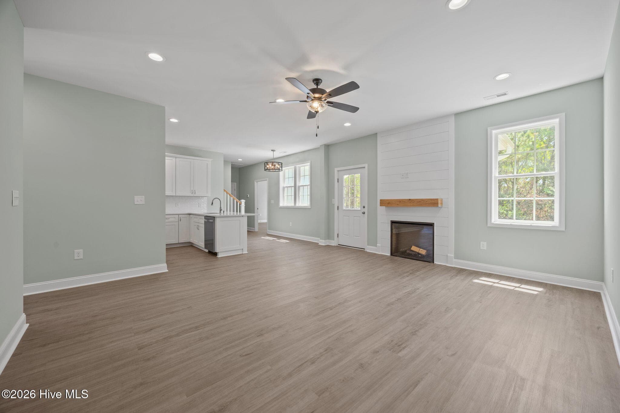 Living room opens to kitchen - 7407 Archers Creek Court, Emerald Isle, NC 28594, Emerald Isle