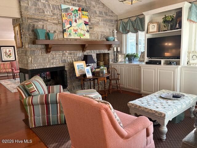 and the fireplace ! Beautiful stone, 3 sided firebox- equipped with gas logs - 104 Bunn Avenue, Rocky Mount, NC 27804