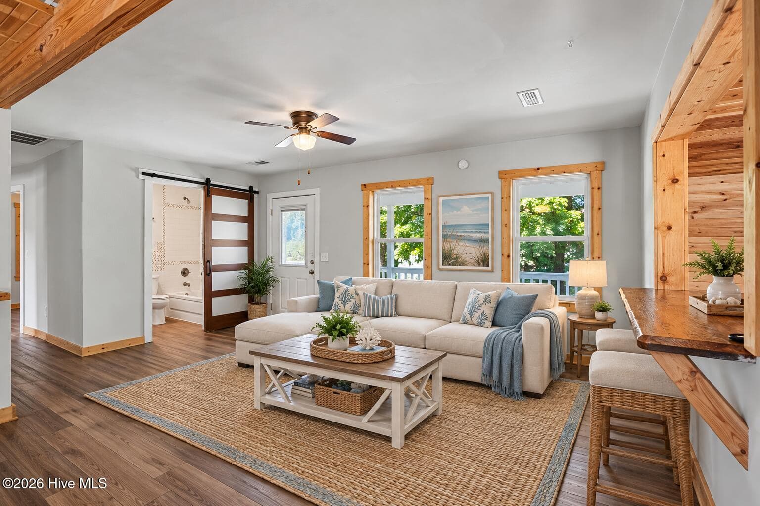 Virtual Staged Living Room - 124 N Middleton Avenue, Oak Island, NC 28465, Oak Island