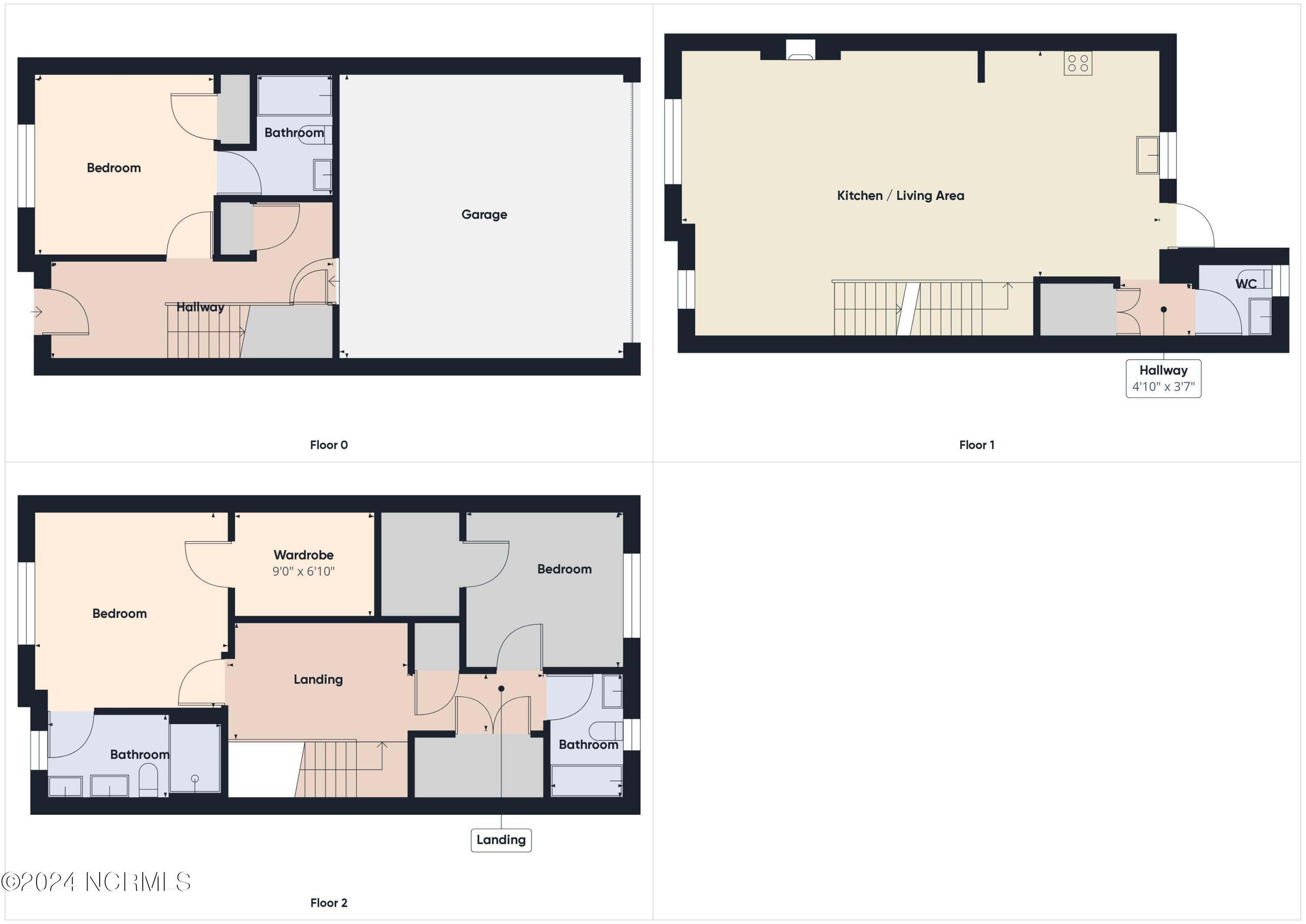 Floor Plan Entire Townhouse - 129 Lexington Lane, Southern Pines, NC 28387