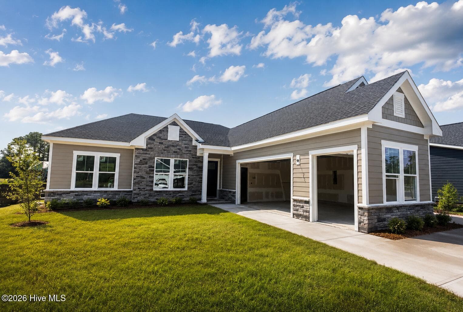 AI generated landscaping - home is still under construction - 2063 Rosin Drive 21, Southport, NC 28461