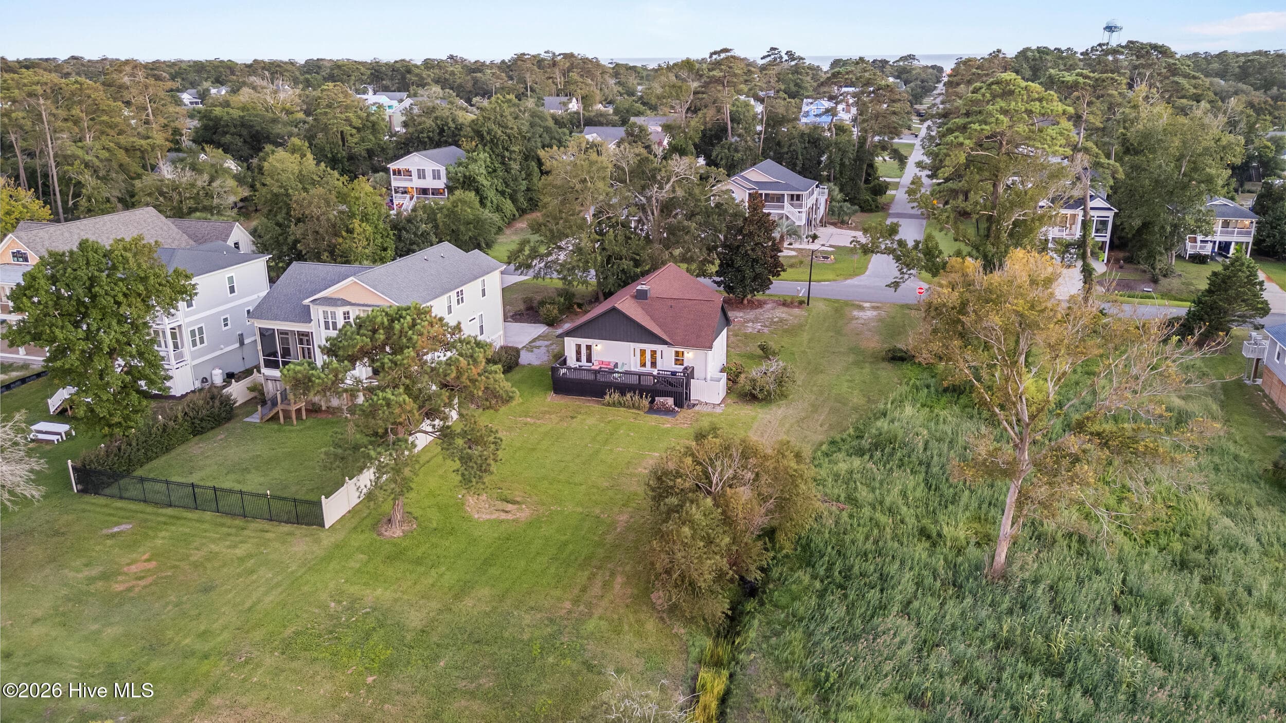 Aerial View - Backyard - 5802 E Yacht Drive, Oak Island, NC 28465