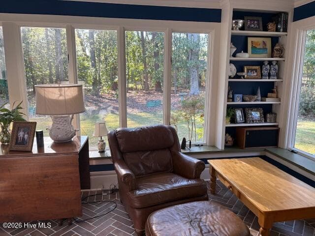 brick pavers on sunroom floor layed in herringbone pattern - 104 Bunn Avenue, Rocky Mount, NC 27804