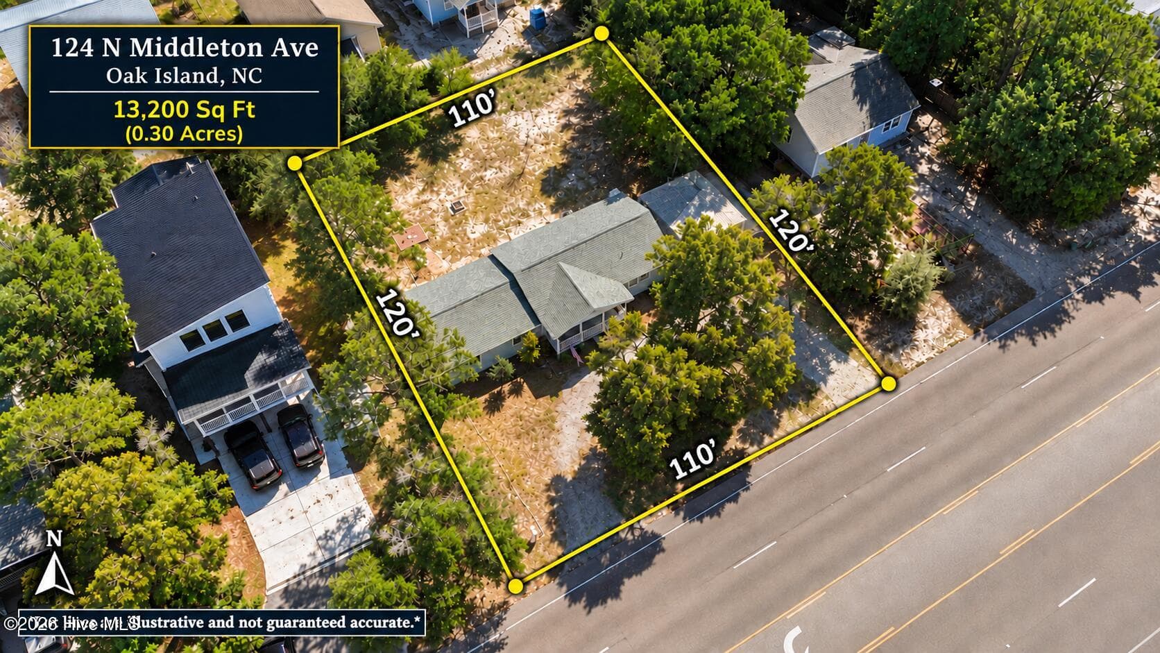 "Lot lines are illustrative and not guaranteed accurate. - 124 N Middleton Avenue, Oak Island, NC 28465, Oak Island