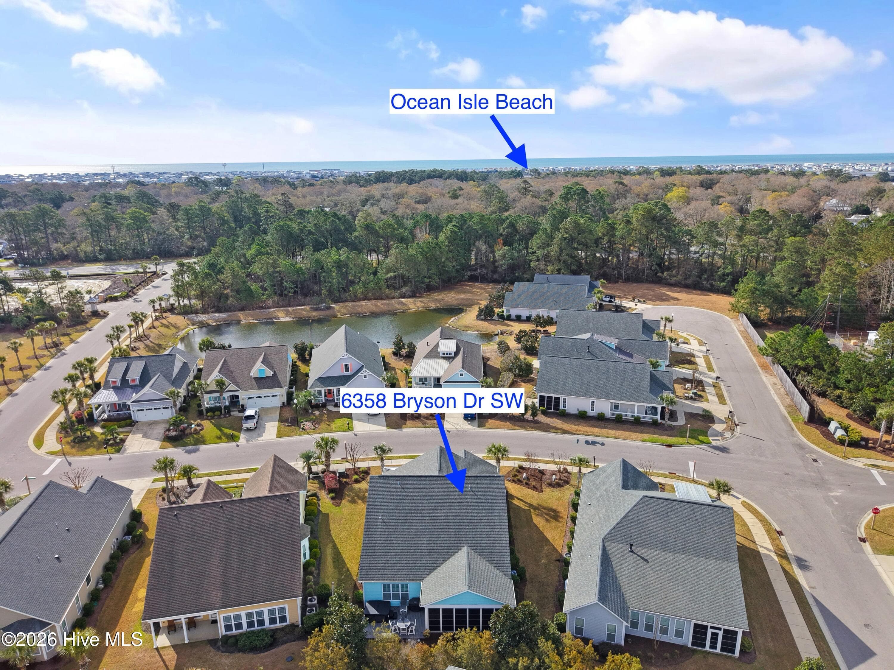 Notice the proximity to Ocean Isle Beach (island). - 6358 Bryson Drive SW, Ocean Isle Beach, NC 28469