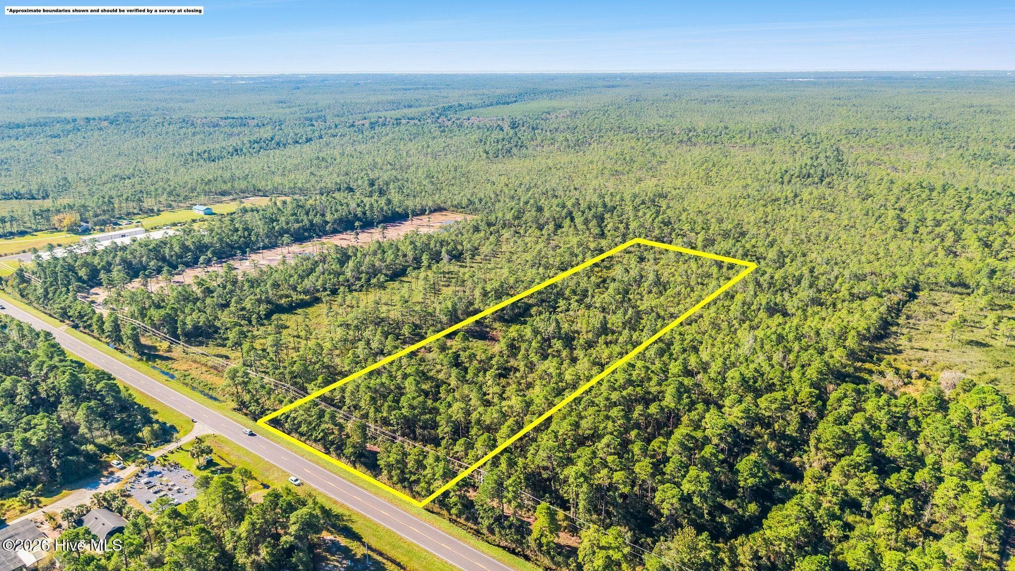 Approximate property lines marked in yellow - 3760 10 George Ii Highway SE, Southport, NC 28461, Southport