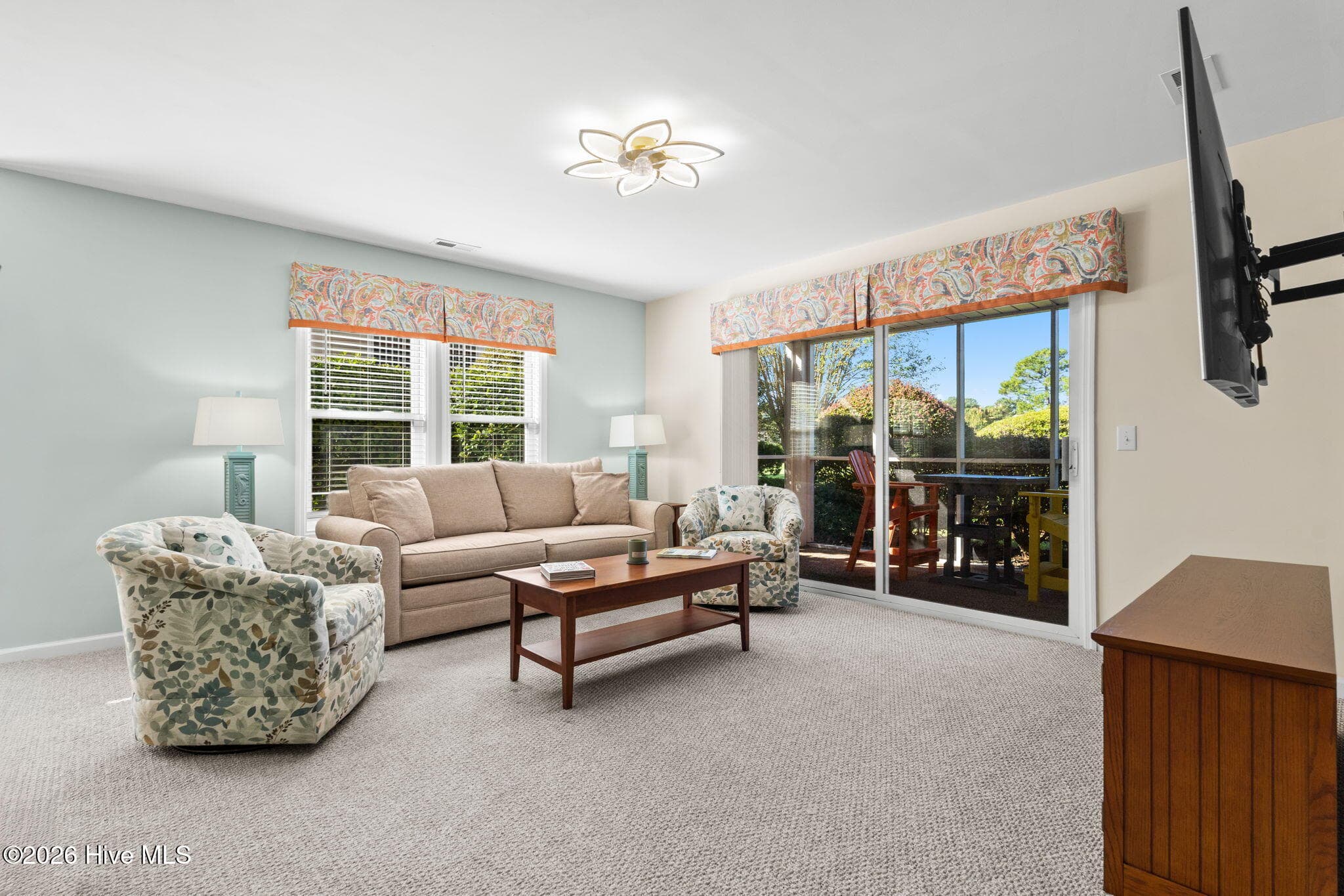 Note access to screened in porch from living room - 3350 Club Villas Drive # 801, Southport, NC 28461, Southport