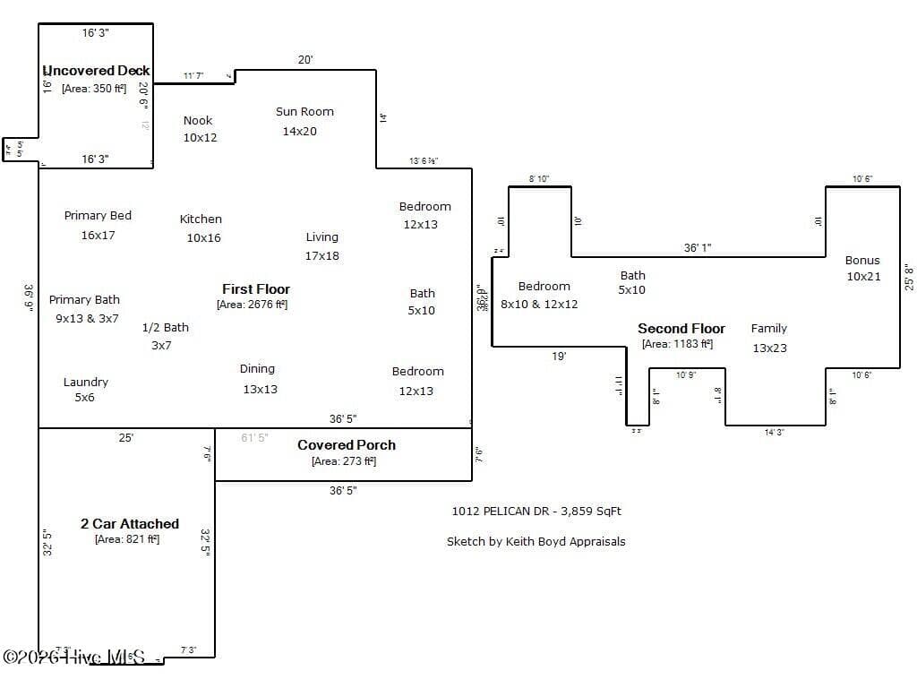 SKETCH - 1012 Pelican Drive, New Bern, NC 28560