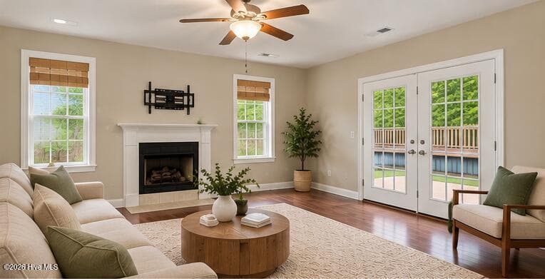 Virtually staged living room - 116 Mccabe Court, Havelock, NC 28532