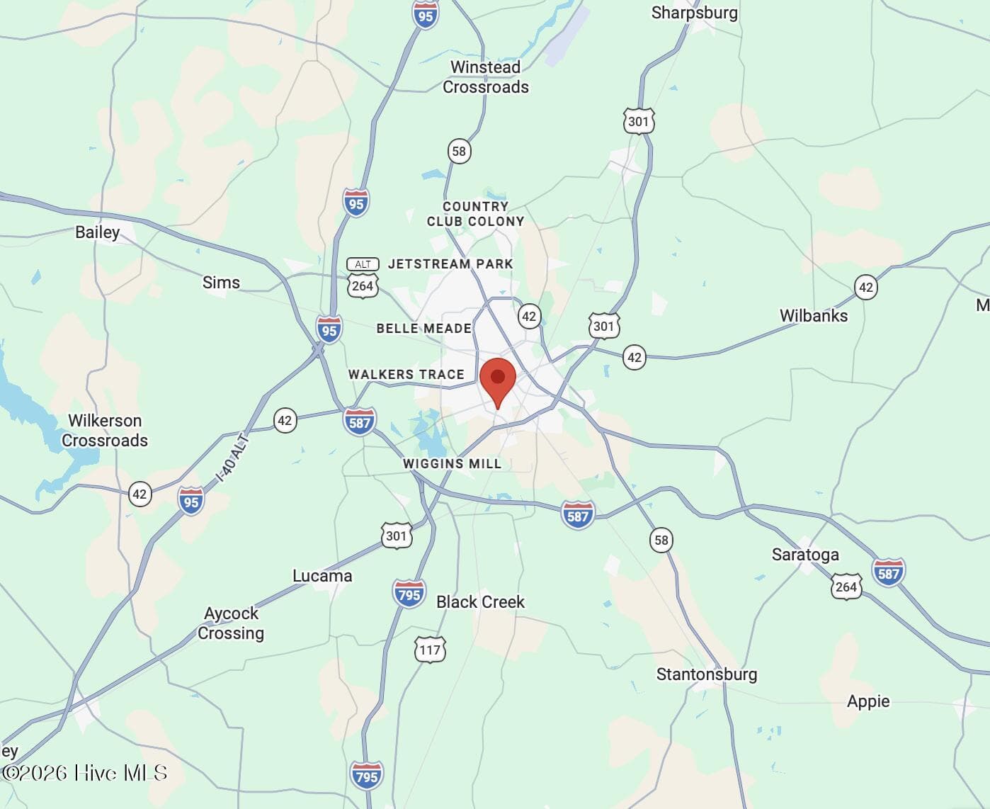 Aerial Map showing Major Highways - 1407 Goldsboro Street S, Wilson, NC 27893