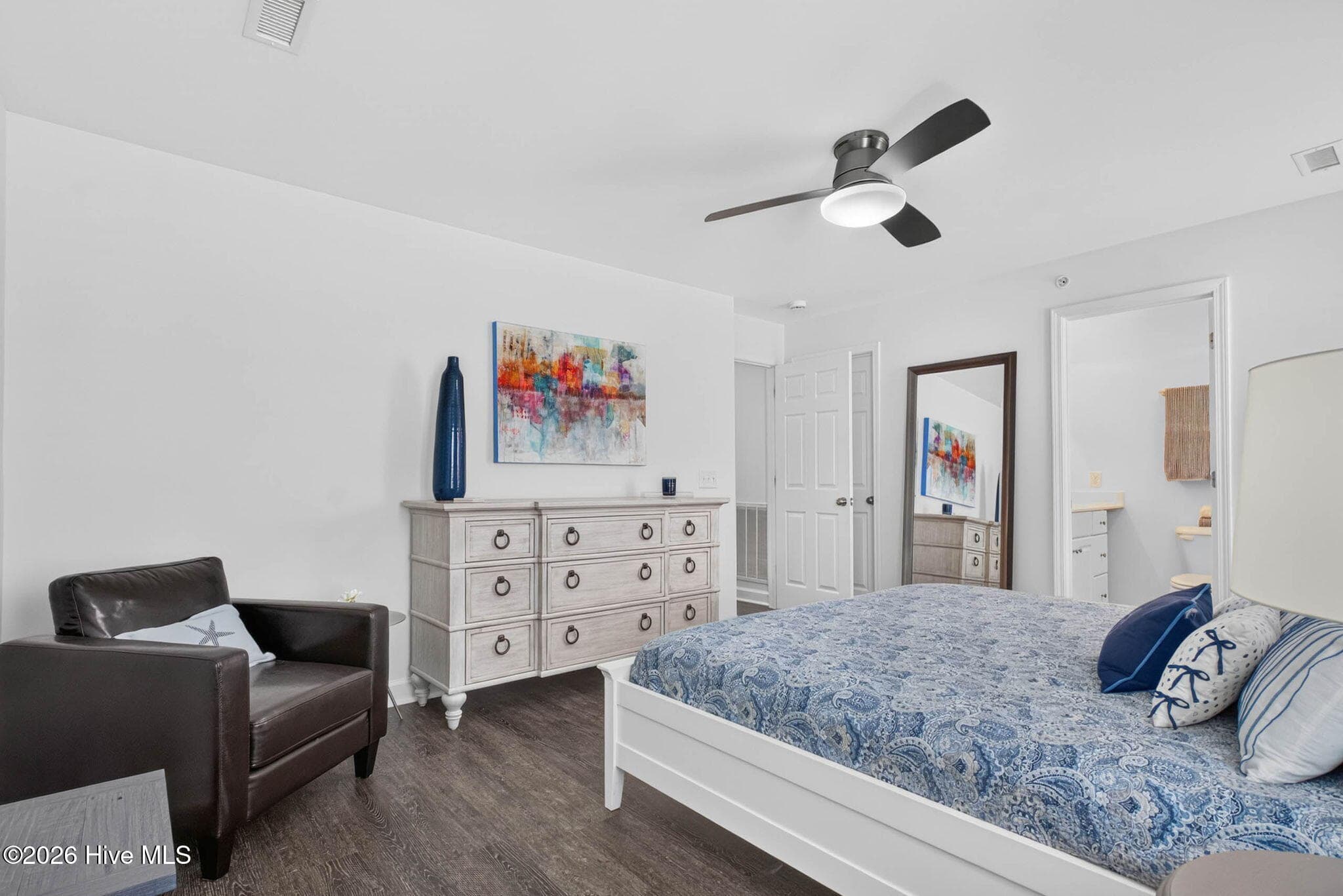 LVP flooring and ceiling fan - 413 27th Street C, Sunset Beach, NC 28468