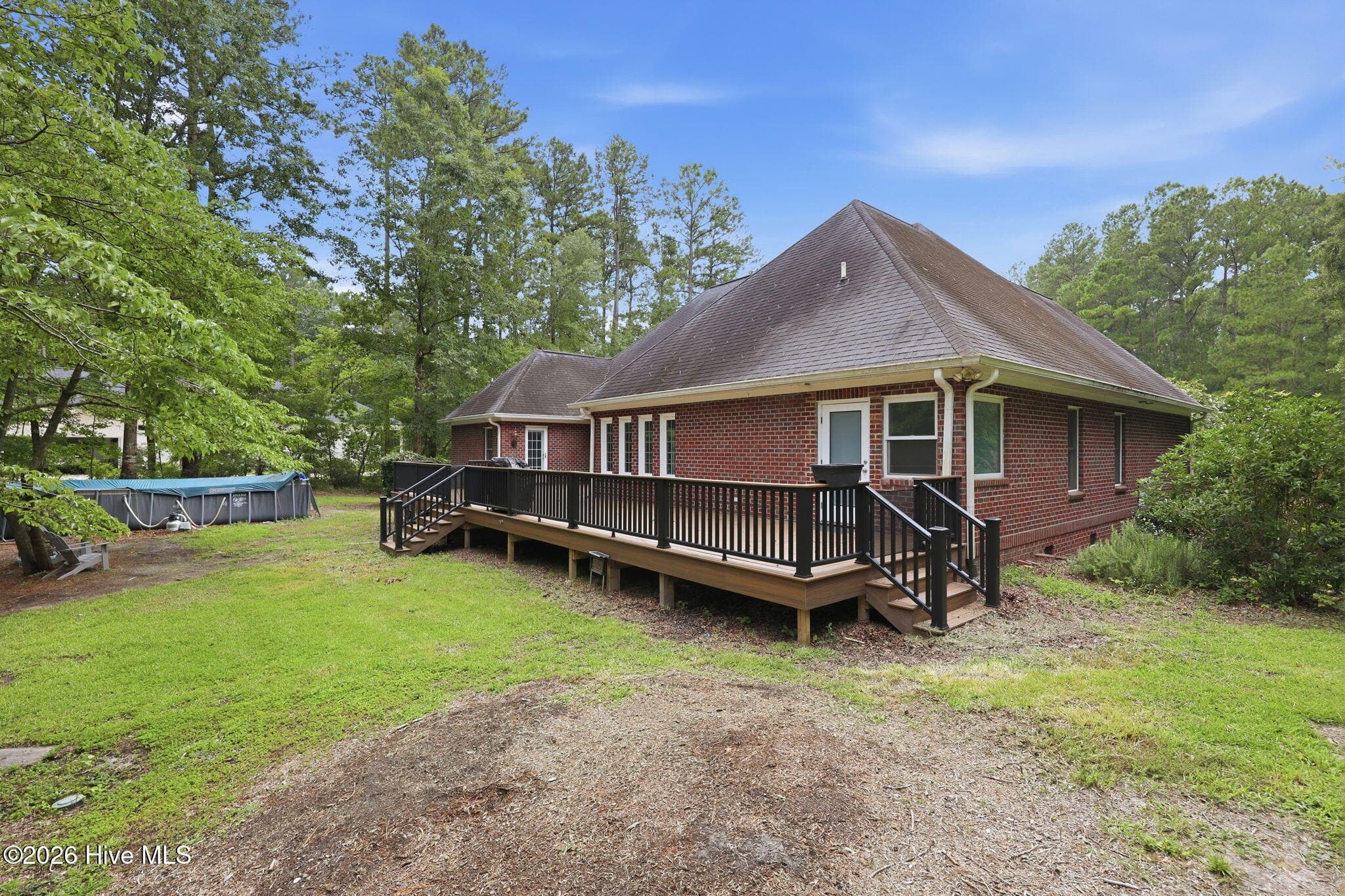 Backyard view of home - 407 Rustic Court, Pollocksville, NC 28573