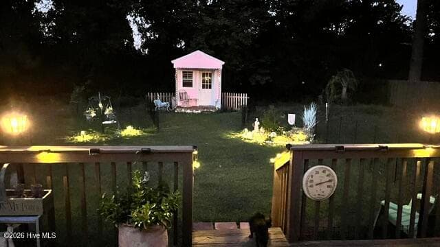 Night Lighting in Back Yard - 120 Ranch Drive, Elizabeth City, NC 27909
