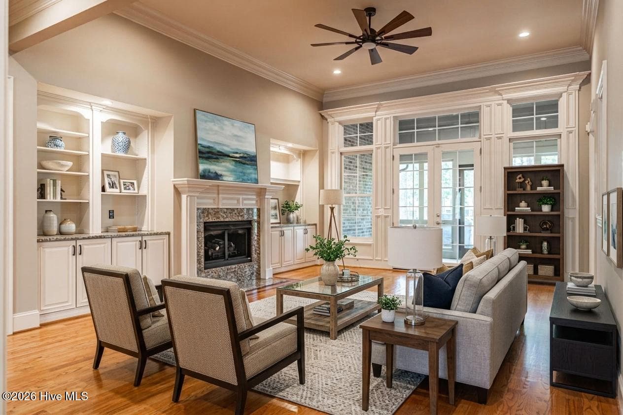 Living room-virtually staged - 38 E Augusta Lane, Southern Pines, NC 28387