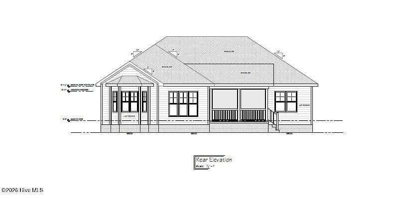 Rear Elevation - 13 N High Point Road, Southport, NC 28461