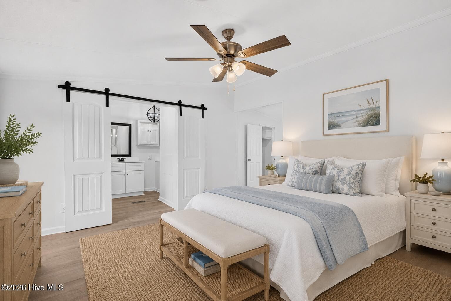 Virtually staged primary bedroom. - 1199 Zack Street SE, Bolivia, NC 28422