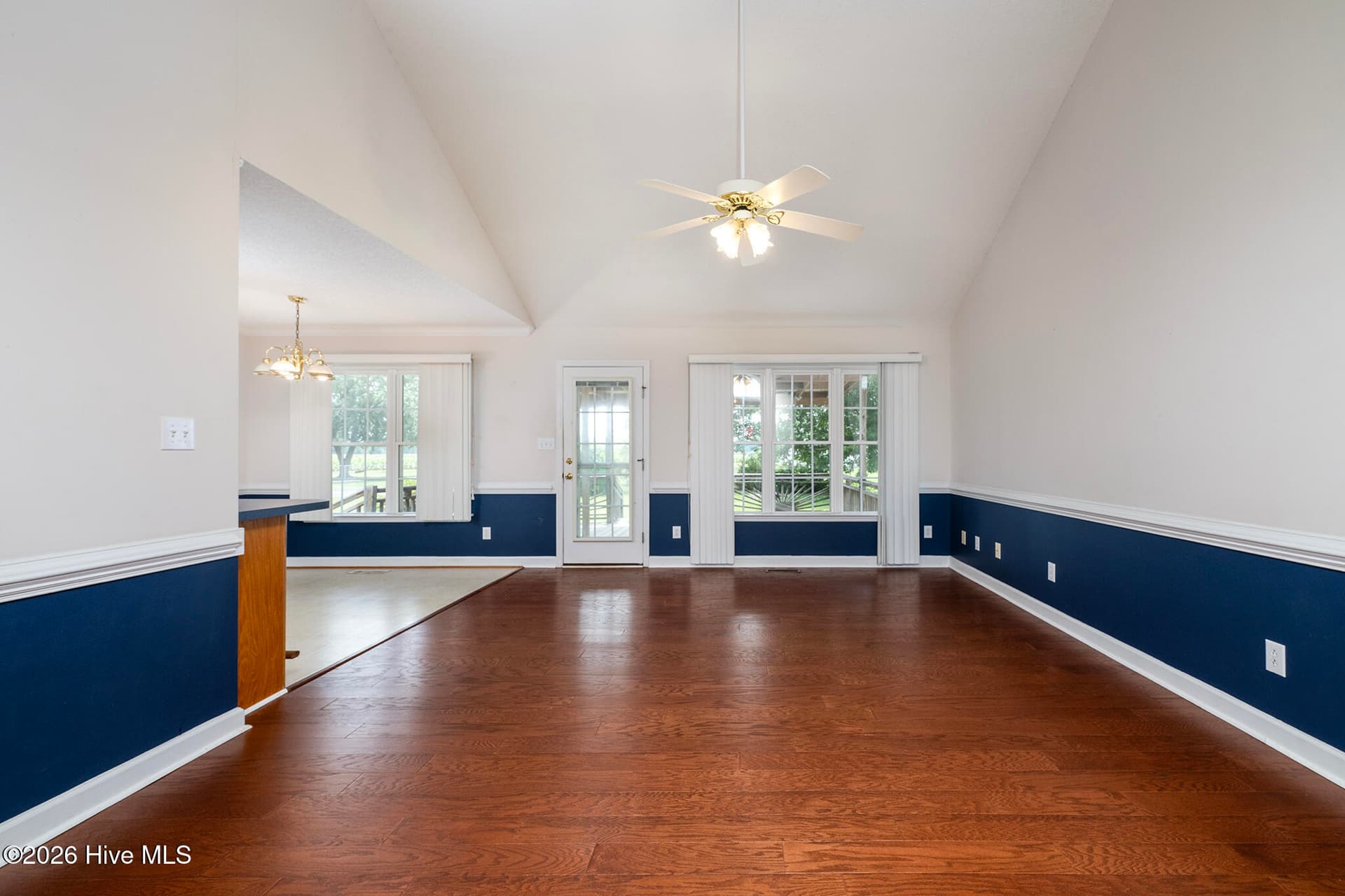 Living Room under a Vaulted Ceiling - 104 Trawick Drive, La Grange, NC 28551