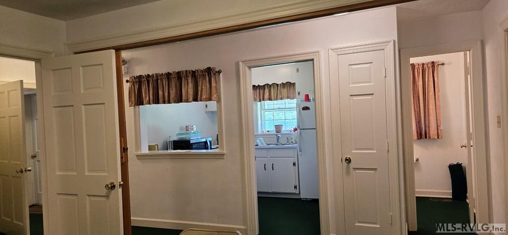 Kitchen with pass through window