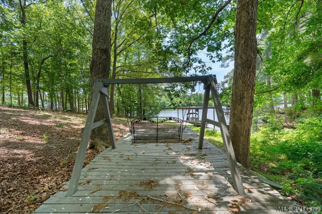 Deck overlooking Lake Gaston