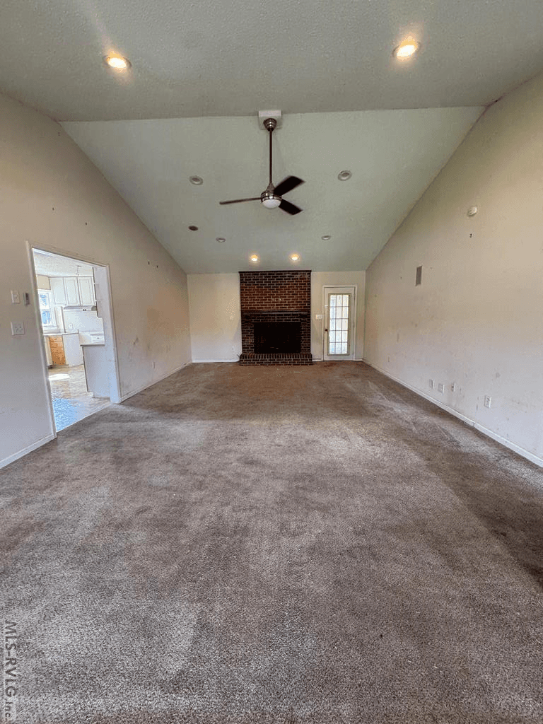 Family room with fireplace