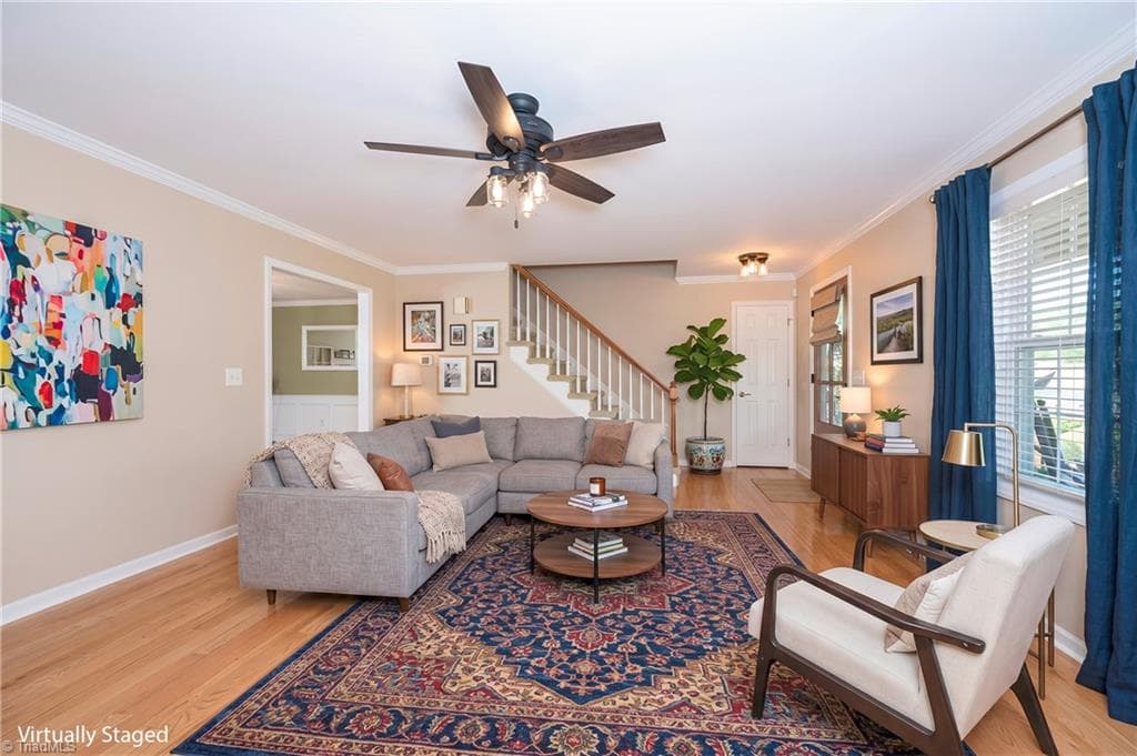 Virtually staged great room - 103 Camille Court, King NC 27021, King
