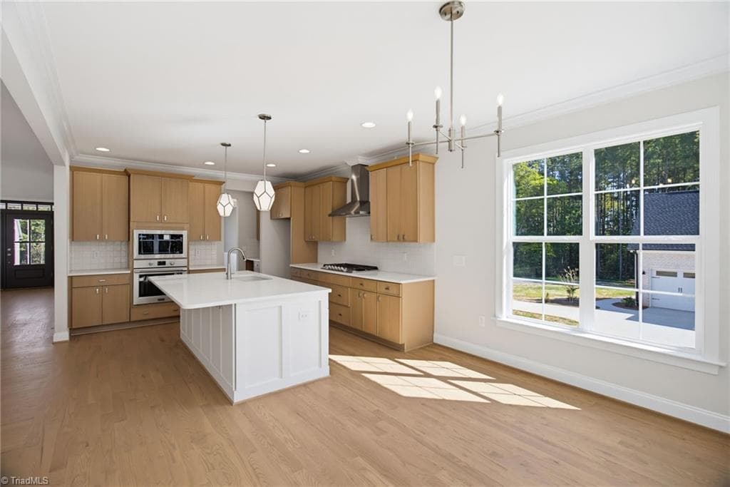 View of kitchen from breakfast area - 4035 Estate Drive, Lewisville NC 27023, Lewisville