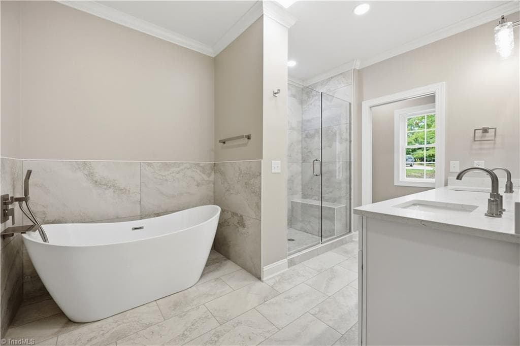 Primary Bathroom with separate shower and tub - 2646 Johns Ridge Drive, Asheboro NC 27205, Asheboro