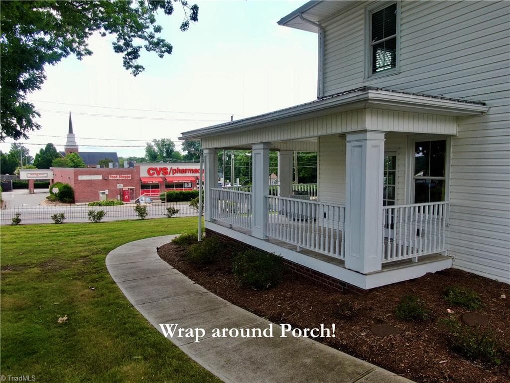 Sidewalk from parking lot to front entrance - 207 W Main Street # B, Pilot Mountain NC 27041, Pilot Mountain