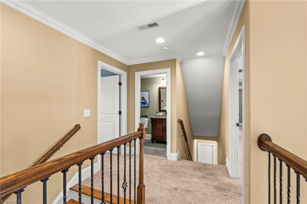 Landing at the top of the stairs - 6202 Herons Nest Court, Oak Ridge NC 27310, Oak Ridge