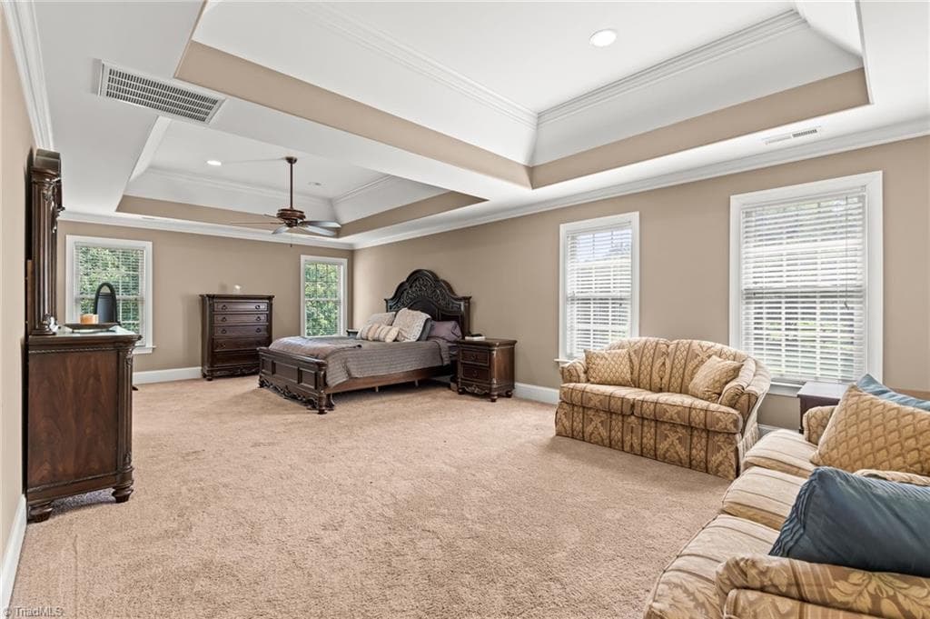 Primary bedroom with sitting area - 6202 Herons Nest Court, Oak Ridge NC 27310, Oak Ridge