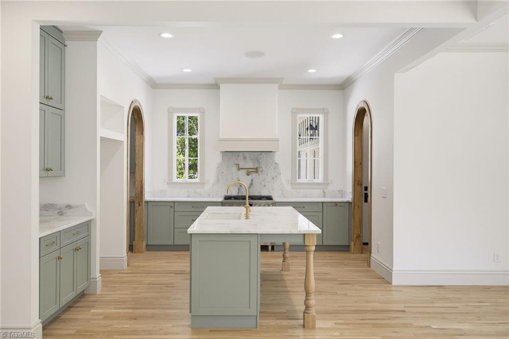 Center island with room for seating. - 568 N Bunker Hill Road, Oak Ridge NC 27310, Oak Ridge