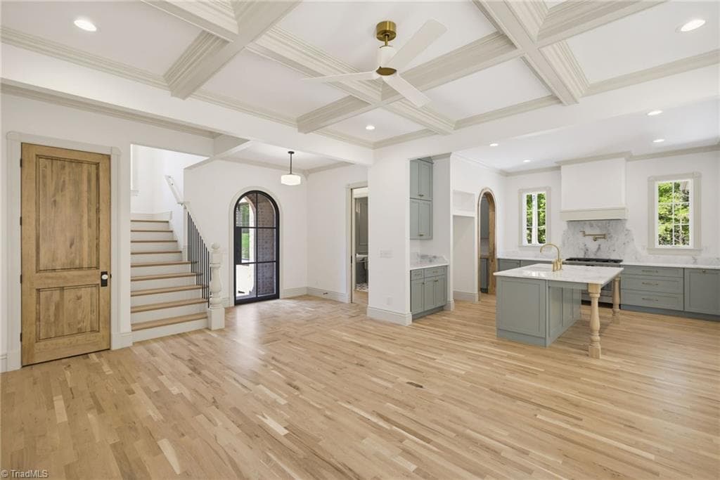 Open concept living/kitchen/dining area. - 568 N Bunker Hill Road, Oak Ridge NC 27310, Oak Ridge