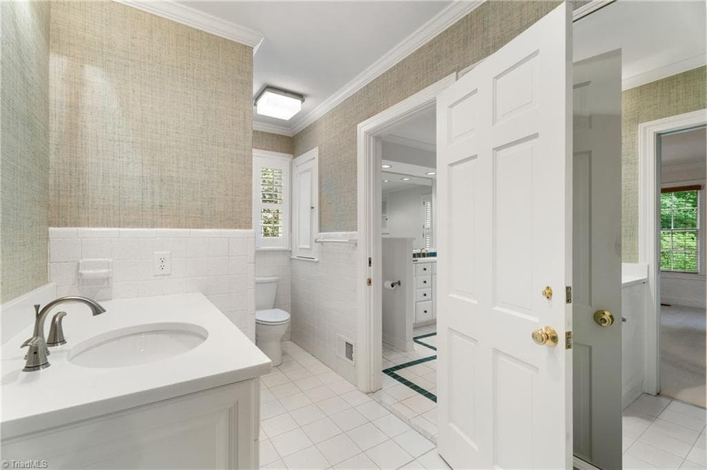 Renovated half bath with quartz counter - 2822 Lazy Lane, Winston-Salem NC 27106, Winston-Salem