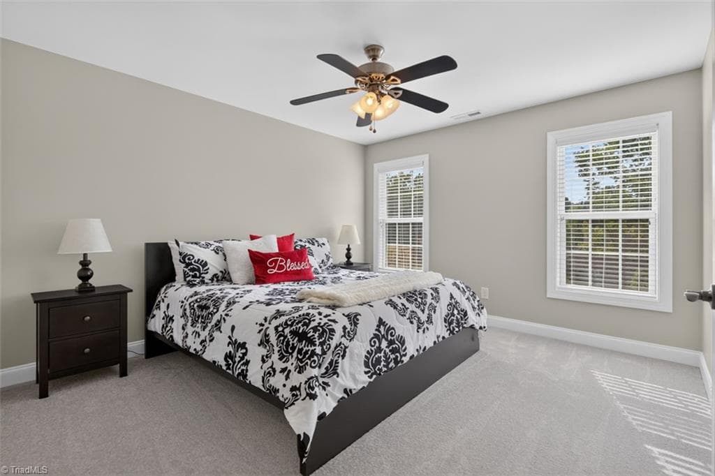 Fourth bedroom w/new carpet and large closet. - 7807 Winterbourne Drive, Summerfield NC 27358, Summerfield