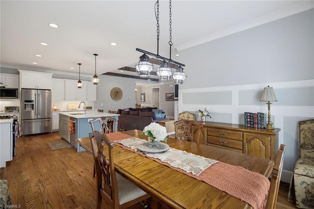 Dining room and adjacent kitchen - 428 Wentworth Drive, Winston-Salem NC 27107, Winston-Salem