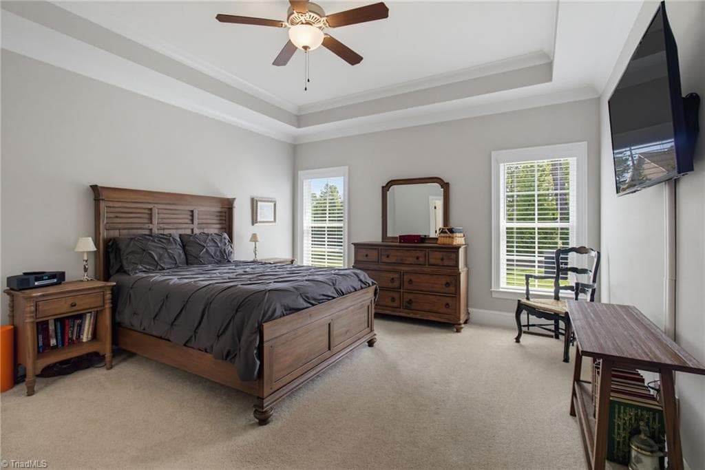 Primary bedroom with tray ceiling - 428 Wentworth Drive, Winston-Salem NC 27107, Winston-Salem