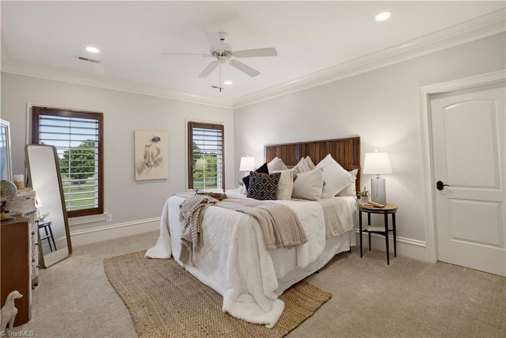 Bedroom 4 with amazing views of the property and it's own ensuite bath - 7404 Hadleigh Court, Oak Ridge NC 27310, Oak Ridge