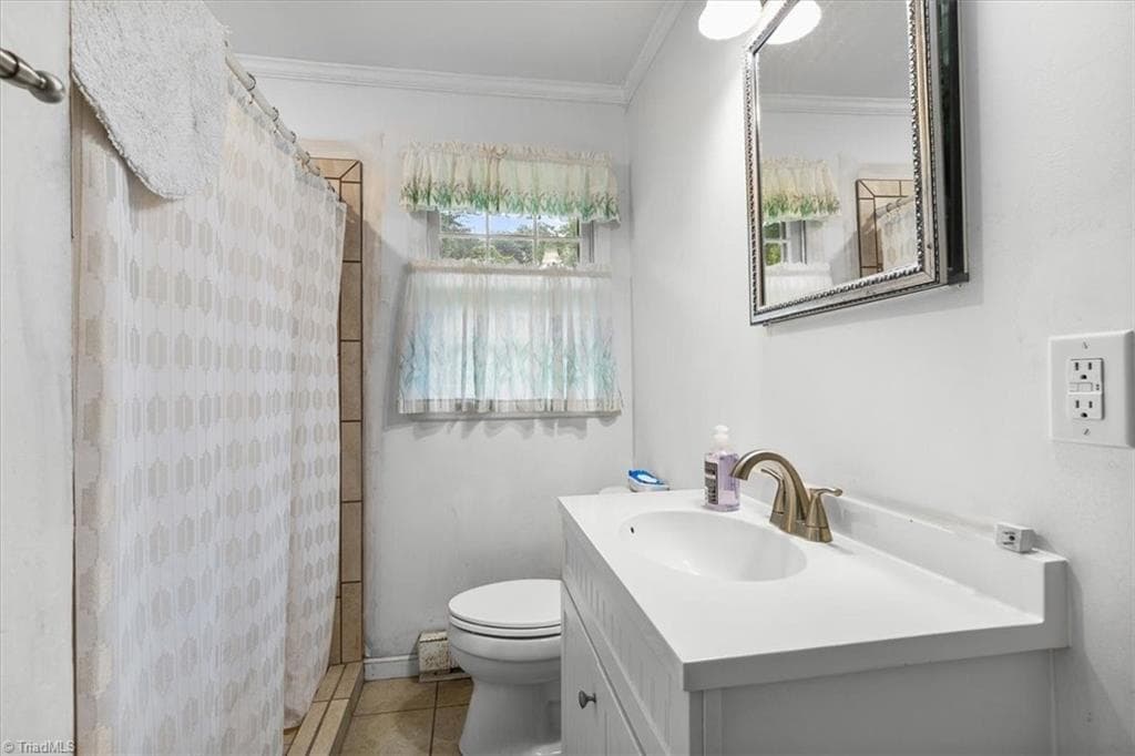 Rear bath, updated in 2016 with a walk-in tiled shower - 5822 RuralView Road, Gibsonville NC 27249, Gibsonville