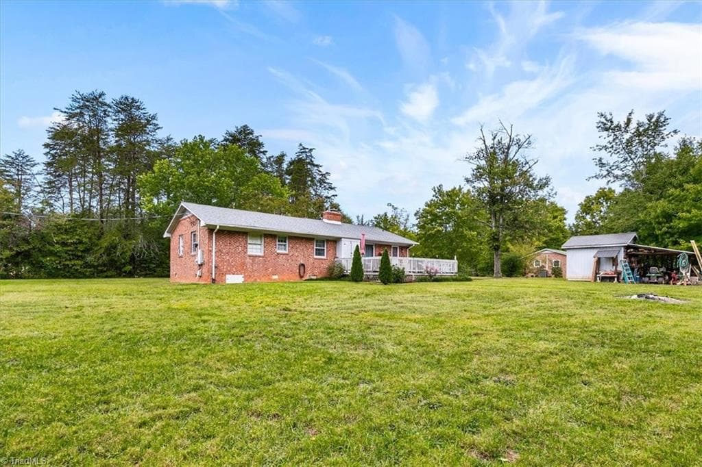 Wide view of the acreage and storage shed - 5822 RuralView Road, Gibsonville NC 27249, Gibsonville