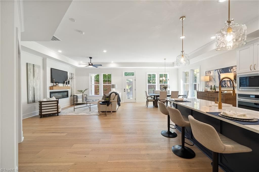 Wonderful open kitchen, dining area and living room - 3667 Grey Oaks Court, Winston-Salem NC 27104, Winston-Salem