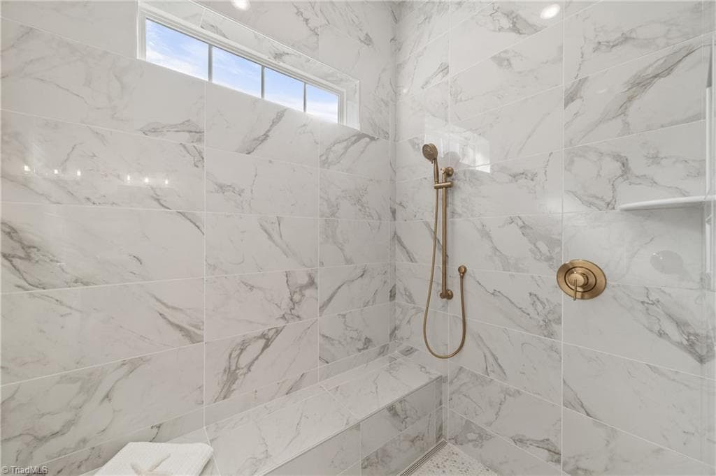 Amazing shower with bench seat and handheld shower head - 3667 Grey Oaks Court, Winston-Salem NC 27104, Winston-Salem