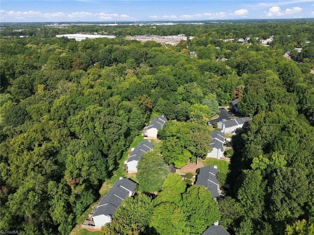 Aerial view showing the neighborhood at The Richlands. - 5500 Richland Street # A, Greensboro NC 27409, Greensboro