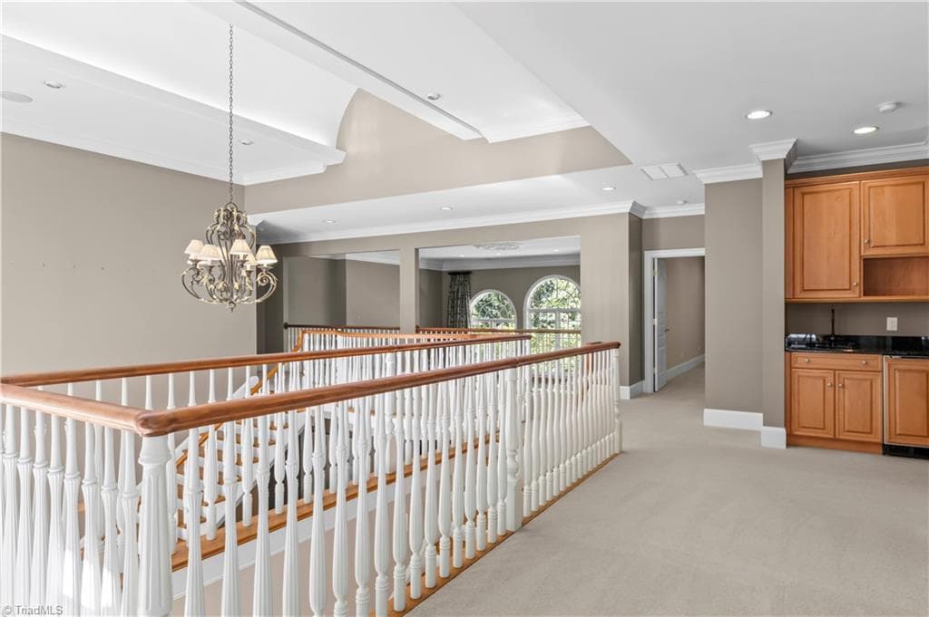 Upper Level Sitting Area w/ Wet Bar - 4620 Cherryhill Lane, Winston-Salem NC 27106, Winston-Salem