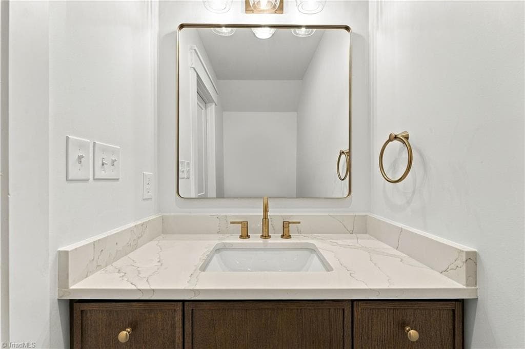 Main Level Powder room with attention to detail - 224 Pearson Farm Road, Summerfield NC 27358, Summerfield