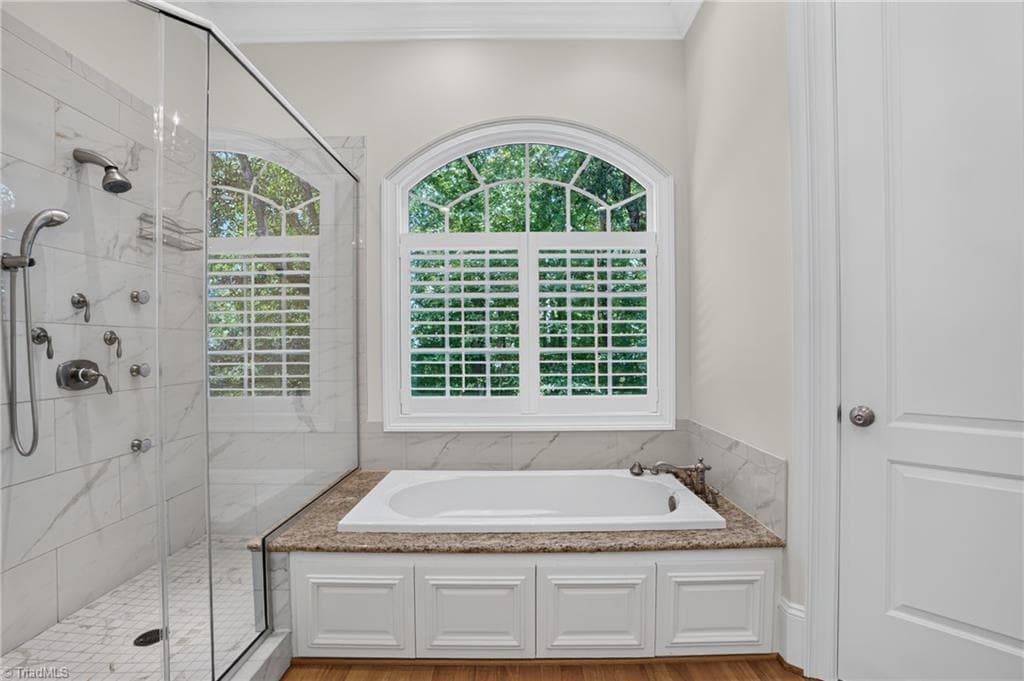 Primary Bath Shower and Soaking Tub - 1018 Lochshire Drive, Burlington NC 27215, Burlington