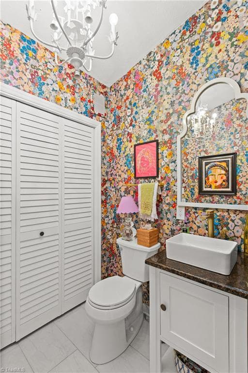 Darling Powder RoomLaundry Room hidden behind louver doors - 611 Burning Tree Circle, High Point NC 27265, High Point